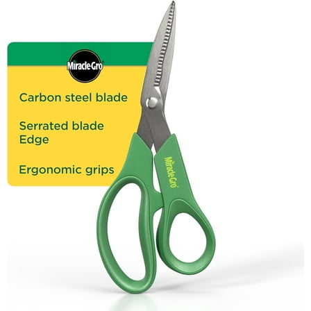 Miracle-Gro 8 in. All-Purpose Steel Garden Utility Shears with Serrated Blades