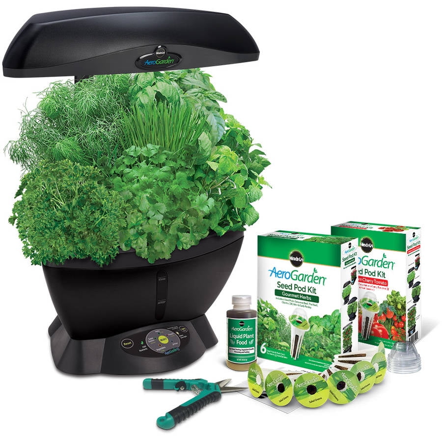 MiracleGro AeroGarden 6 with Gourmet Herbs Seed Pod Kit, Bonus Cherry