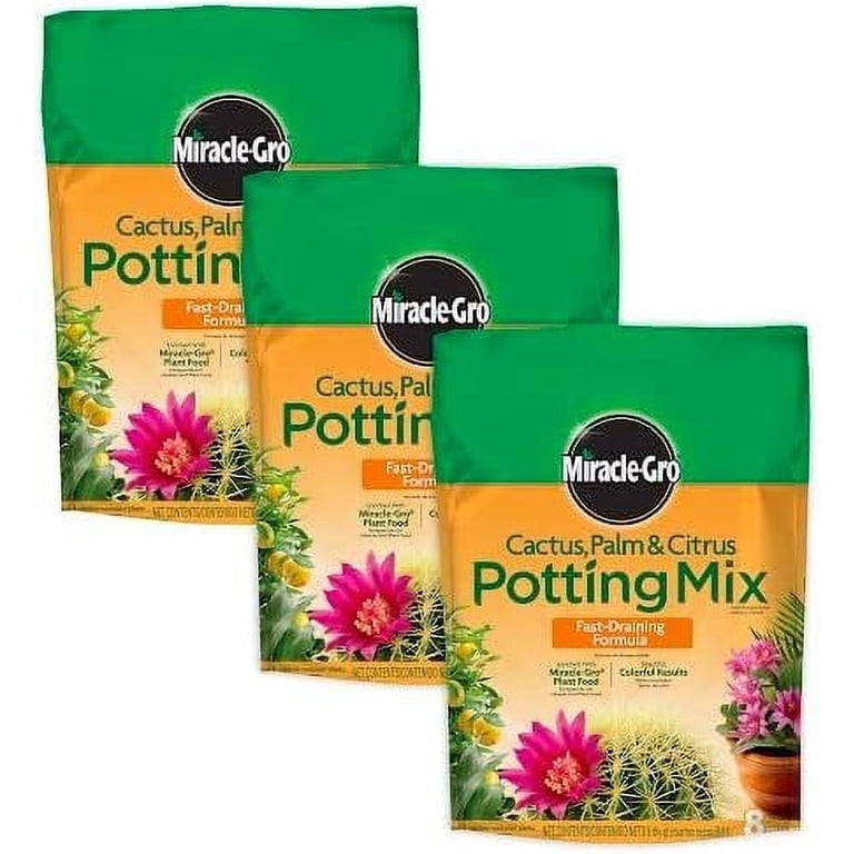 Miracle-gro Cactus, Palm & Citrus Potting Mix, 8 qt. 3-Pack