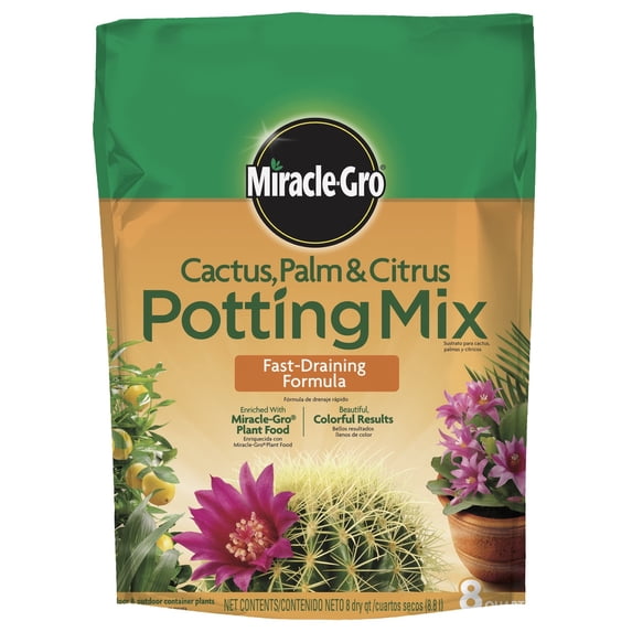 Miracle-Gro Cactus, Palm & Citrus Soil, Great for Succulents, 8 qt.