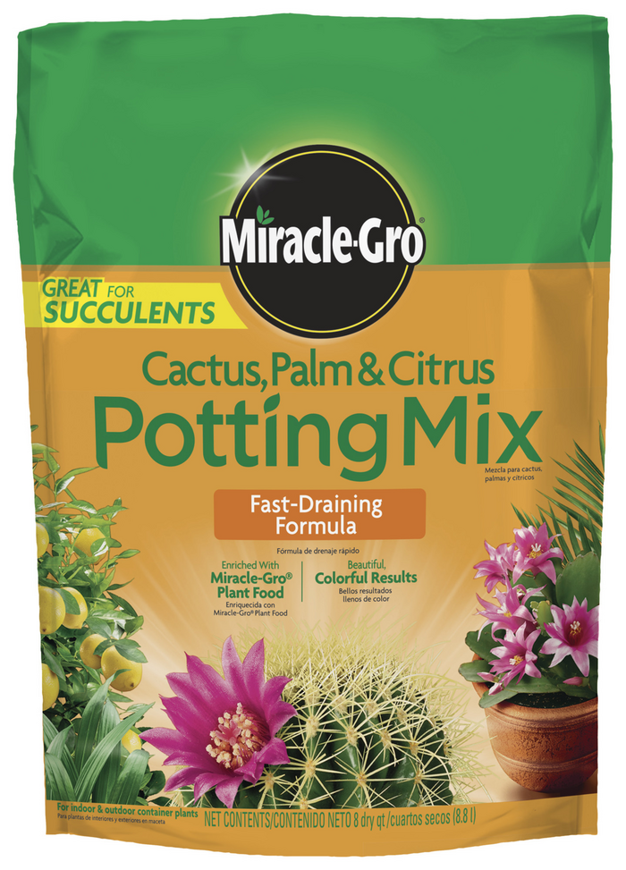 Miracle-Gro Cactus, Palm & Citrus Soil, Great for Succulents, 8 qt. - image 1 of 8