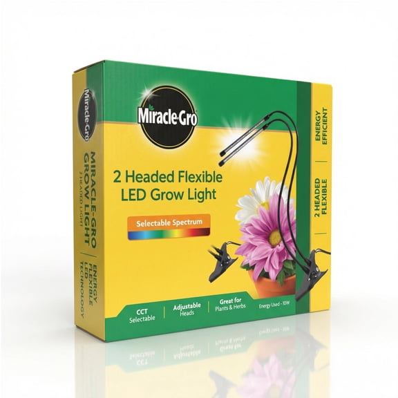 Miracle-Gro Dual Head LED Grow Light with Adjustable Spectrum