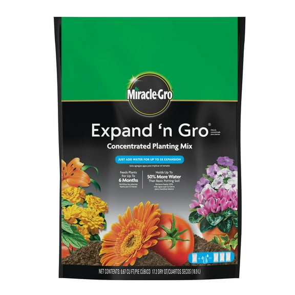 Miracle-Gro Expand 'N Gro Concentrated Planting Mix .67 CF 2 Pack