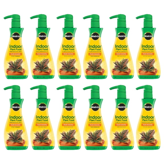 Miracle Gro Indoor Plant Food Fertilizer Feeds Instantly 8oz Liquid Pump, 12-Pack