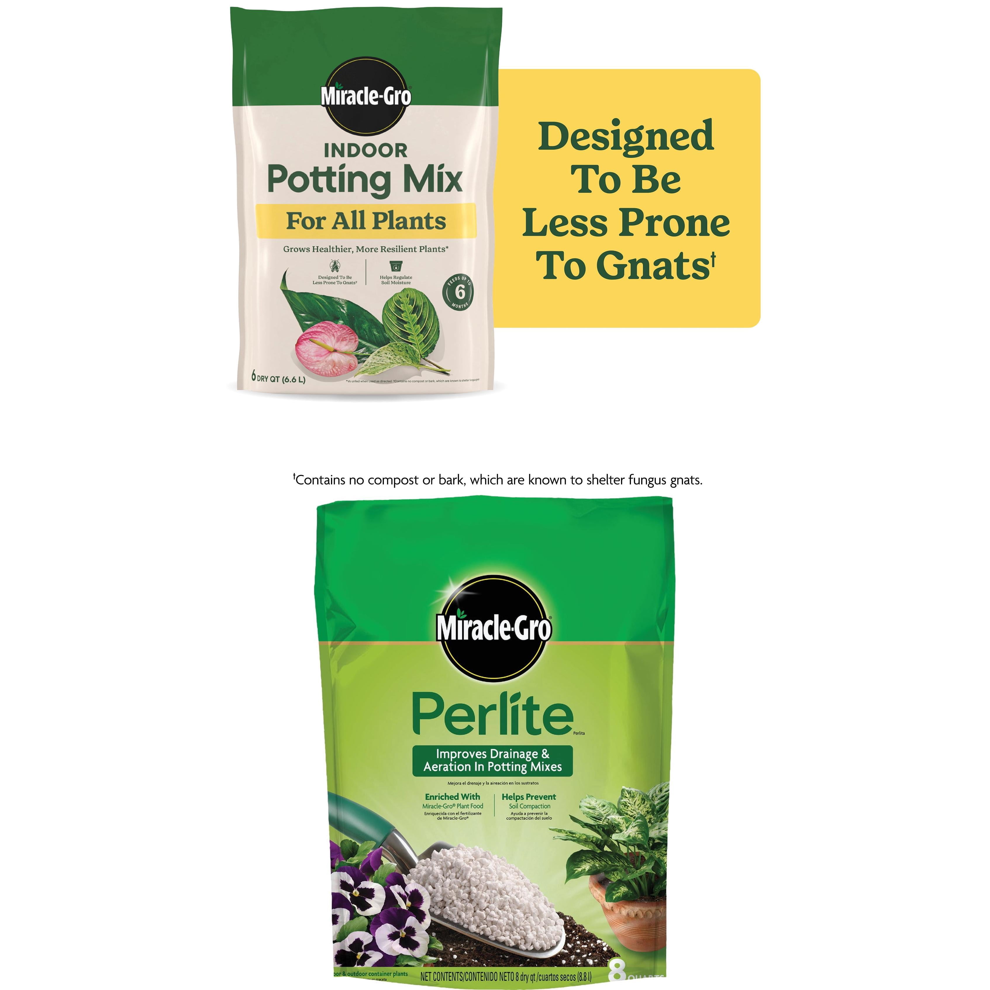 Miracle-Gro Indoor Plant Repotting Bundle with Indoor Potting Mix and Perlite