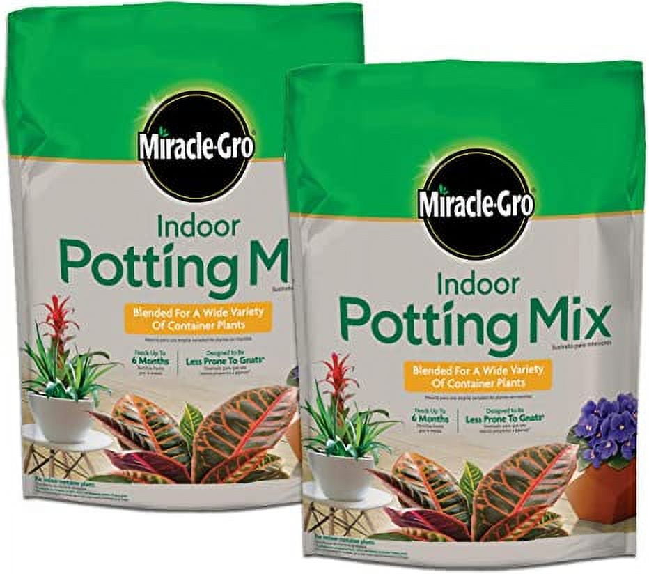 MiracleGro Indoor Potting Mix 6 qt., Grows beautiful Houseplants, 2Pack