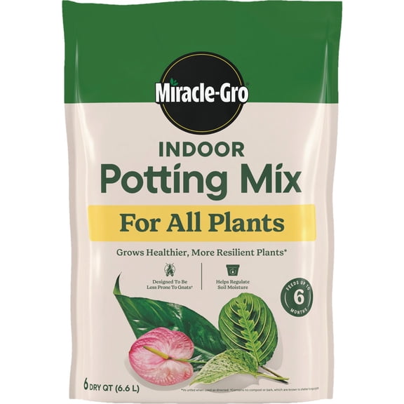 Miracle-Gro Indoor Potting Mix 72776430 6 Quart 2 Pack