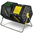 thumbnail image 1 of Miracle-Gro Large Dual Chamber Compost Tumbler Easy-Turn, Fast-Working System - All-Season, Heavy-Duty, High Volume Composter with 2 Sliding Doors - Gardening Gloves Included, 1 of 8
