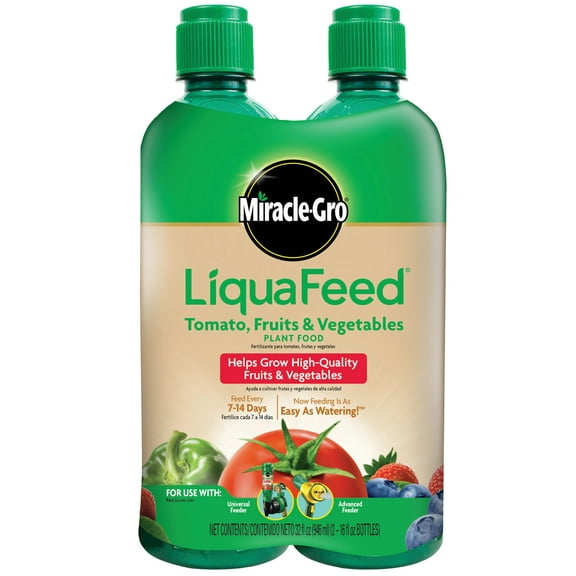 Miracle-Gro LiquaFeed Tomato, Fruits & Vegetables Plant Food Refills, 2 Pack