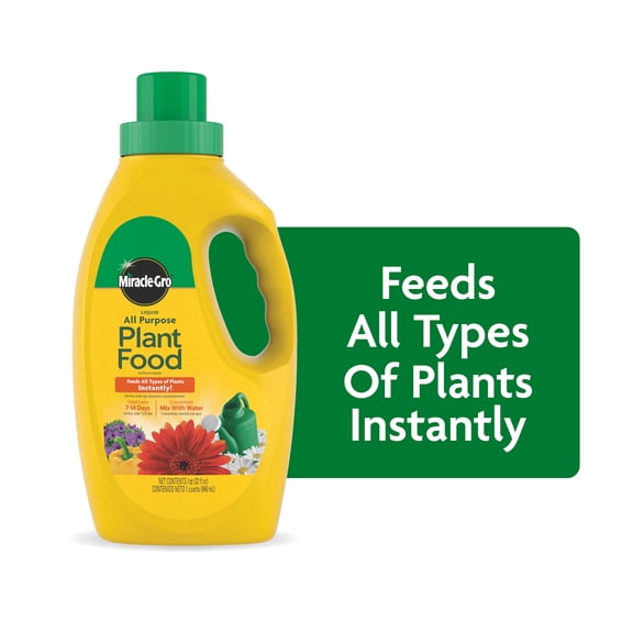 Miracle-Gro Liquid All Purpose Plant Food, Concentrate, For All Plant Types, 32 oz.