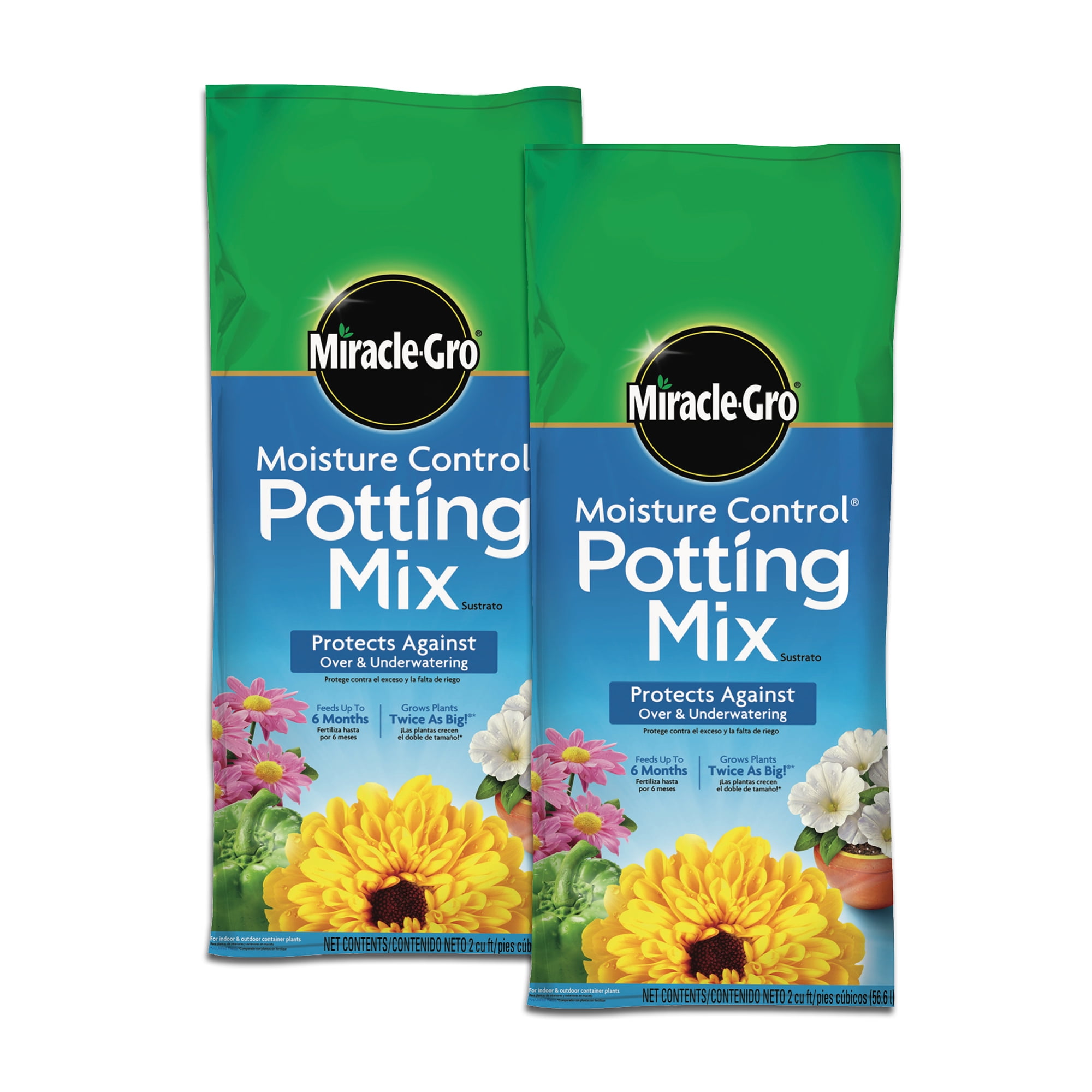 MiracleGro Moisture Control Potting Mix, 2 cu. ft., Feeds Up to 6