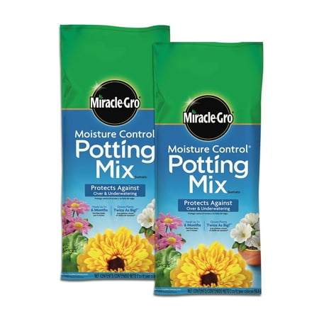 Miracle-Gro Moisture Control Potting Mix, 2 cu. ft., Feeds Up to 6 Months