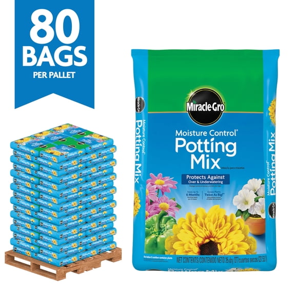 Miracle-Gro Moisture Control Potting Mix Bulk Soil Pallet, For Container Plants, 2,000 qt.