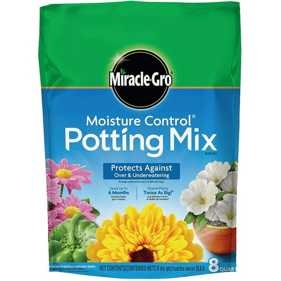 Miracle-Gro Moisture Control Potting Mix, For Container Plants, 8 qt.