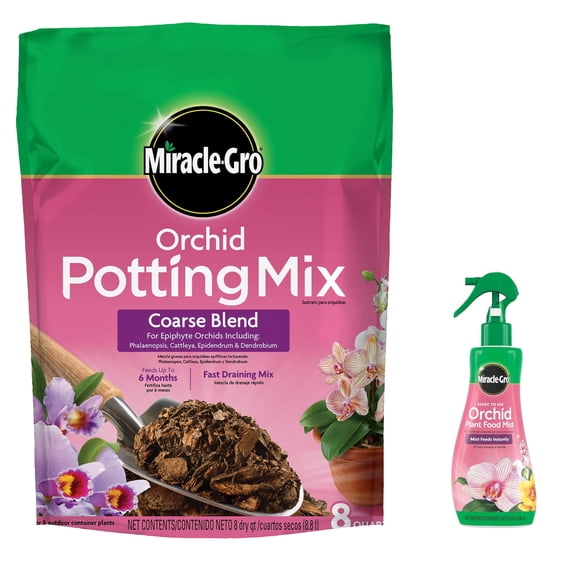 Miracle-Gro Orchid Care Bundle, Includes Potting Mix and Plant Food Mist