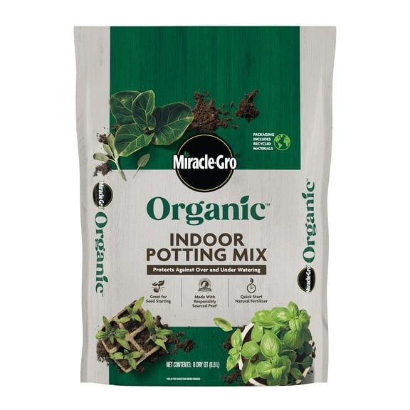 Miracle-Gro Organic Indoor Potting Mix, For Indoor Container Plants, 8 qt.