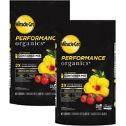 Miracle-Gro Performance Organics All Purpose Container Mix, 6 qt. - Organic, All Natural Plant Soil - Feed for up to 3 Months - All-Purpose Formula for Vegetables, Flowers and Herbs, 2-Pack