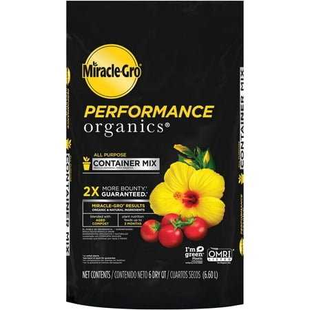Miracle-Gro Performance Organics All Purpose Container Mix - Organic Potting Mix - 6 qt.