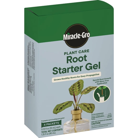 Miracle-Gro Plant Care Root Starter Gel, Rooting Hormone for Propagating Houseplants, 4 Packets