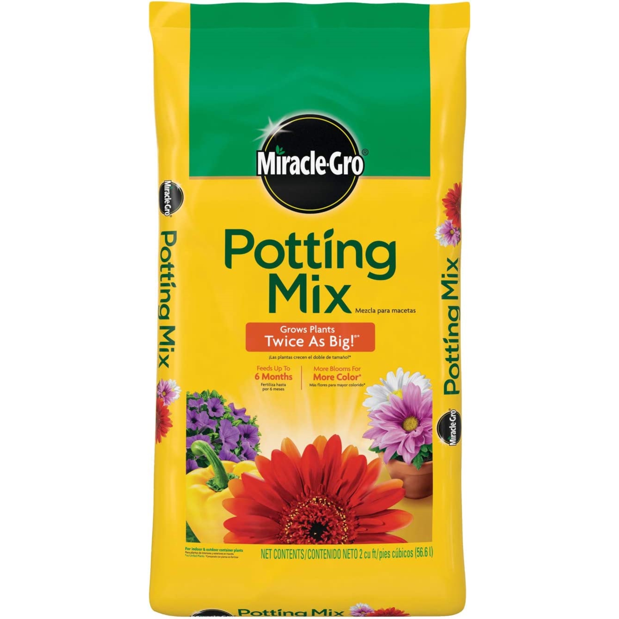 Miracle-Gro Potting Mix, 2 cu. ft., Feeds Plants up to 6 Months - image 1 of 8