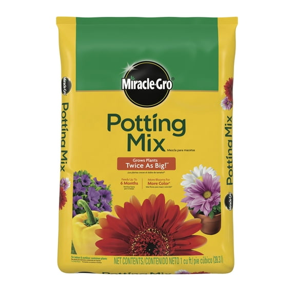 Miracle-Gro Potting Mix, For Container Plants, Flowers, Shrubs, 1 cu. ft.