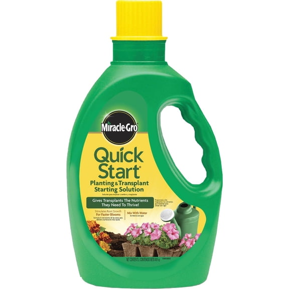 Miracle-Gro Quick Start Planting and Transplant Starting Solution - Liquid Fertilizer for Seedlings and Transplants, 48 fl. oz.