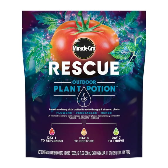 Miracle-Gro Rescue Outdoor Plant Potion, 3-Step Treatment to Restore Plants, 1.1 qt.