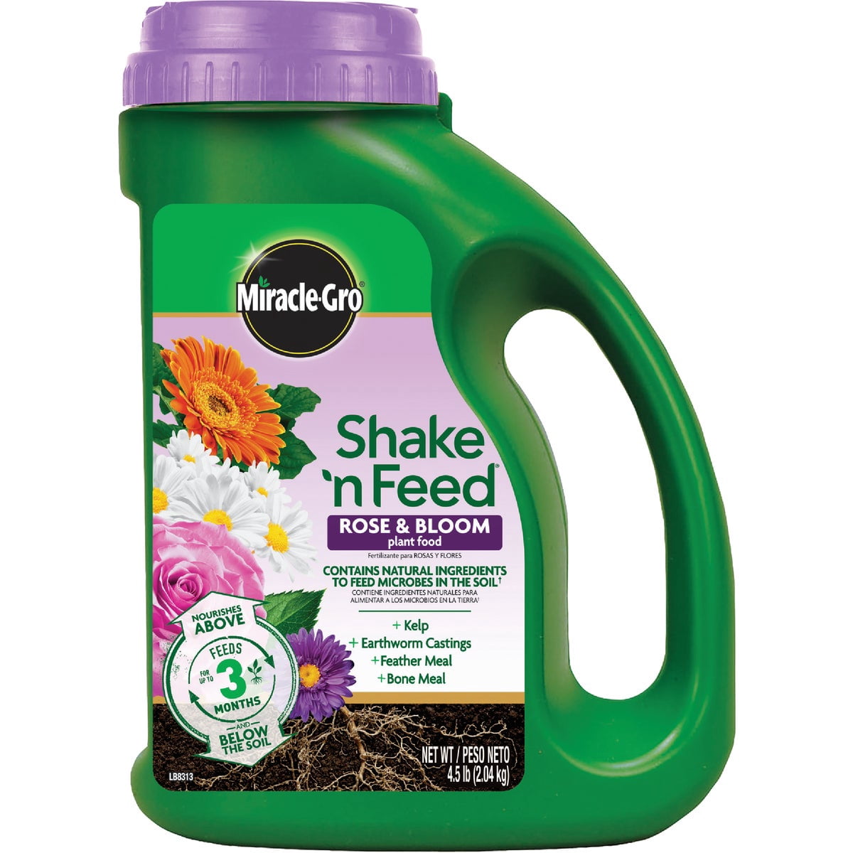Miracle-Gro Shake 'n Feed Rose & Bloom Plant Food - Long-Lasting Granular Fertilizer for Flowering Plants, Feeds Up to 3 Months - 4.5 lbs.