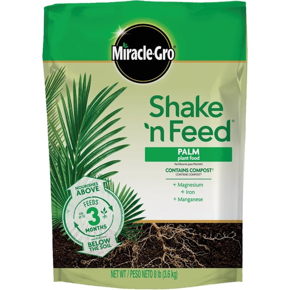 Miracle-Gro Shake 'n Feed Continuous Release Palm Plant Food, 8-Pound (Slow Release Plant Fertilizer)