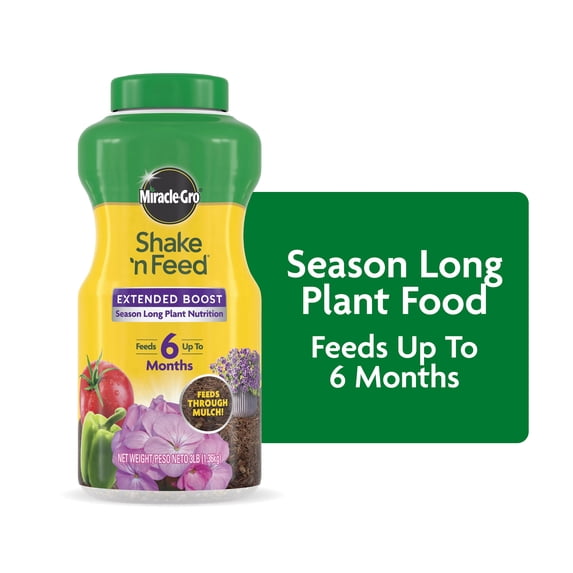 Miracle-Gro Shake 'n Feed Extended Boost, Plant Fertilizer, Feeds Up to 6 Months, 3 lbs.