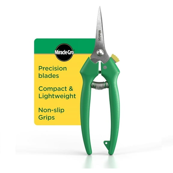 Miracle-Gro Straight Tip Floral Shears - Lightweight Gardening Scissors - Hand Pruner Pruning Shear for Flowers, Herbs, Roses and Indoor Plants