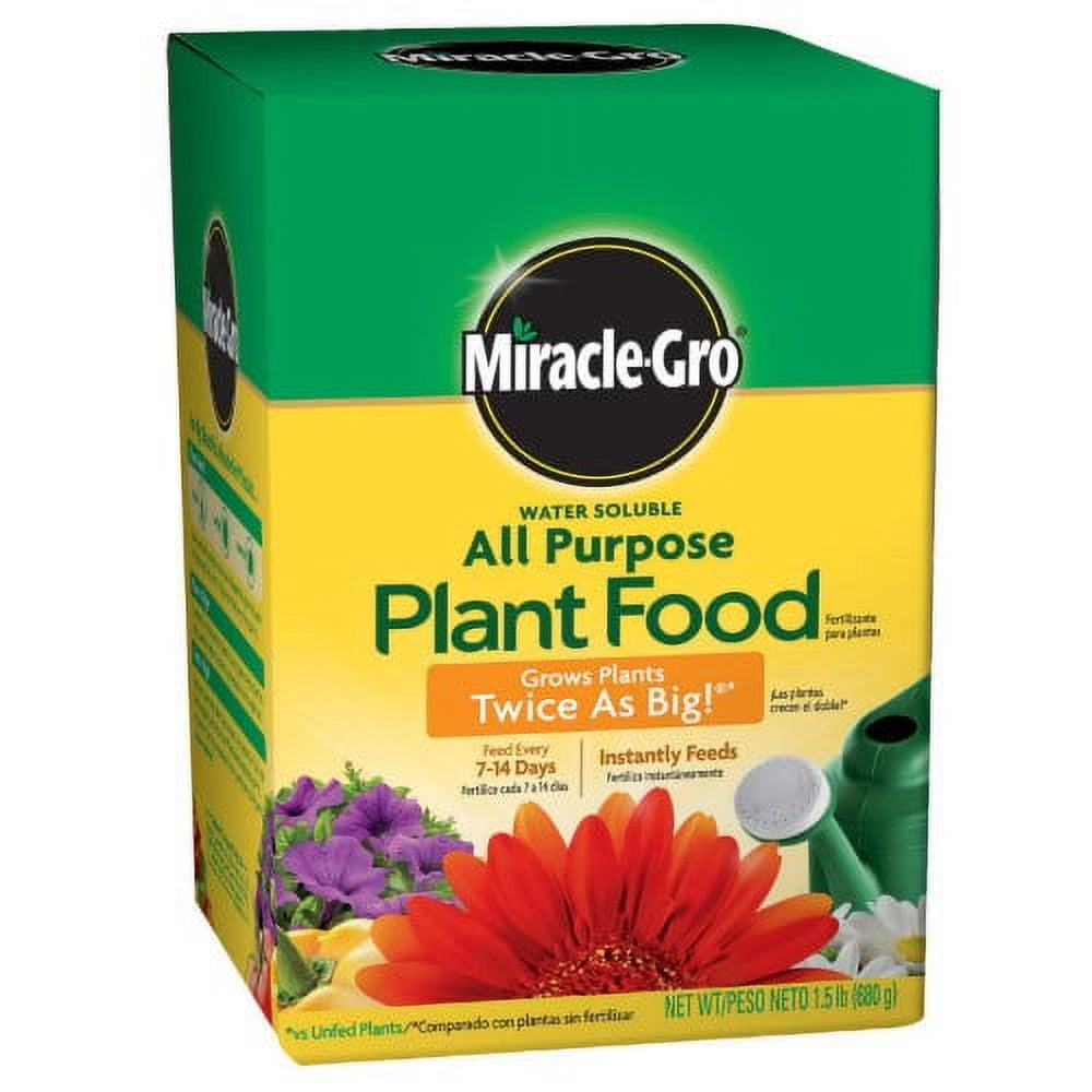 Miracle-Gro Water Soluble All Purpose Plant Food, 1.5 Lbs., Safe for ...