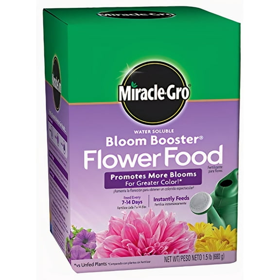 Miracle-Gro Water Soluble Bloom Booster Flower Food, 1.5 Lb., for All Plants (Pack of 24)