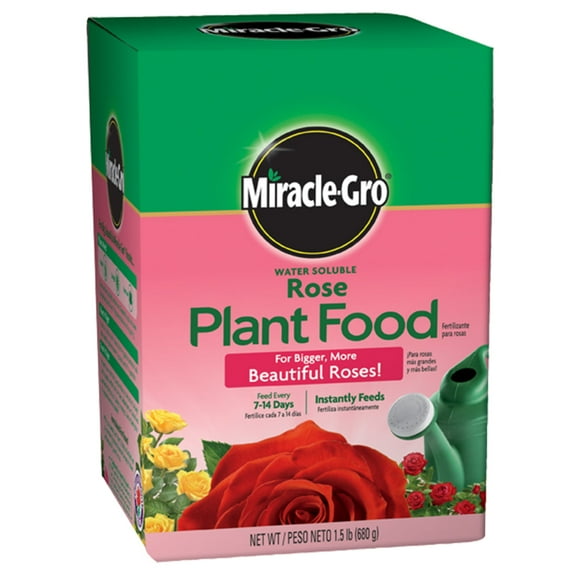 Miracle-Gro 2000221 Water Soluble Rose Plant Food, 18-24-16, 1.5 Lbs