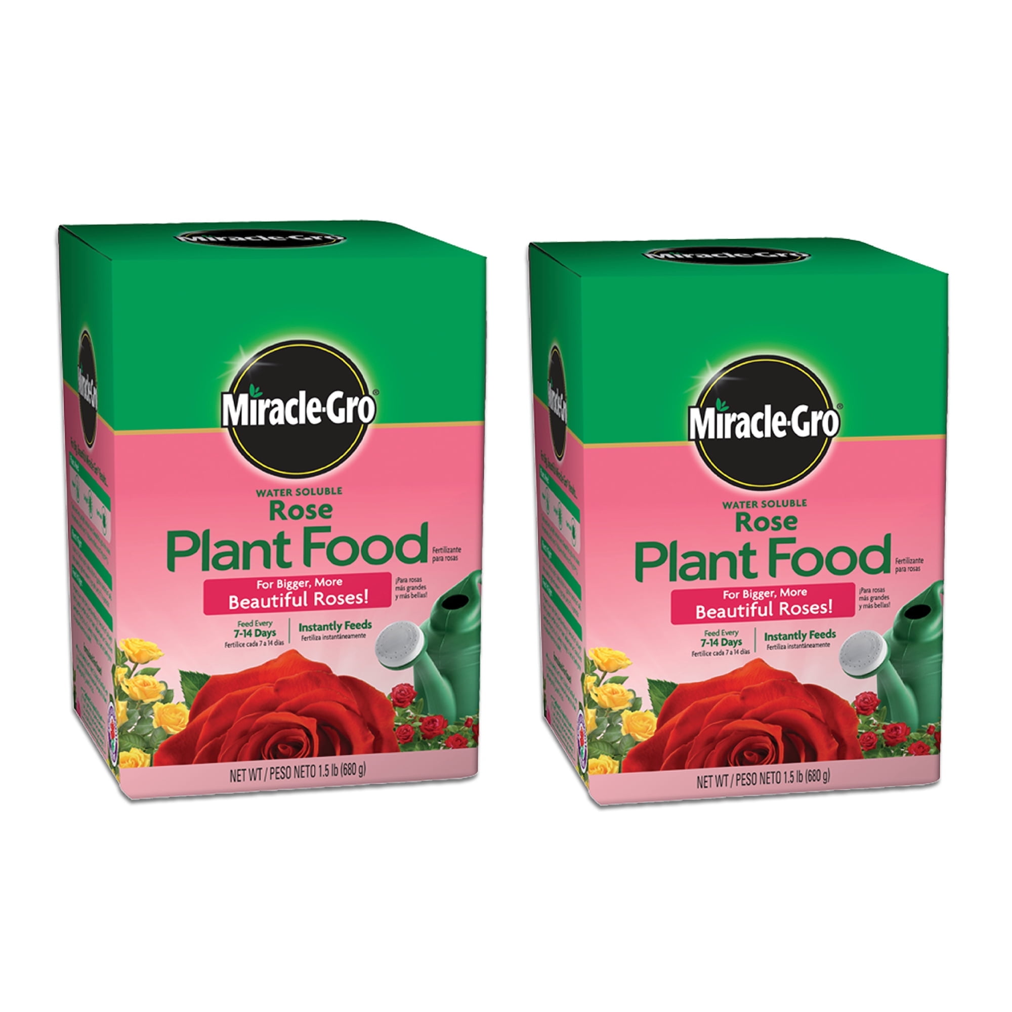 Miracle-Gro Water Soluble Rose Plant Food, 1.5 lbs., 2-Pack, Feeds Instantly