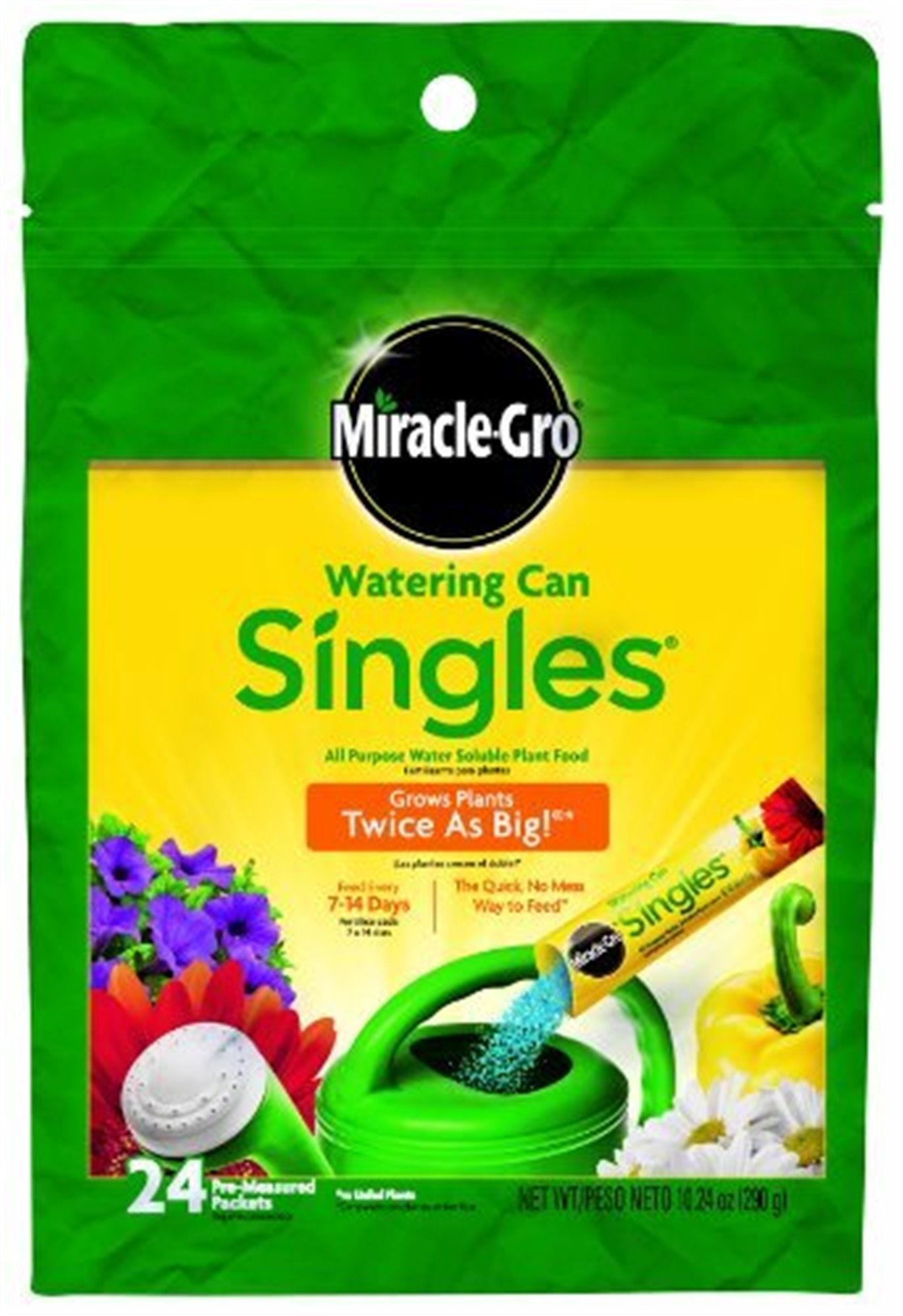 Miracle-Gro Watering Can Singles All Purpose Water Soluble Plant Food, 24 Singles - image 1 of 8