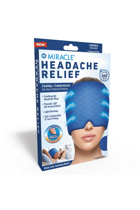 Cap, Cooling and Compression Relief for Headaches, 360 Degree Head Coverage