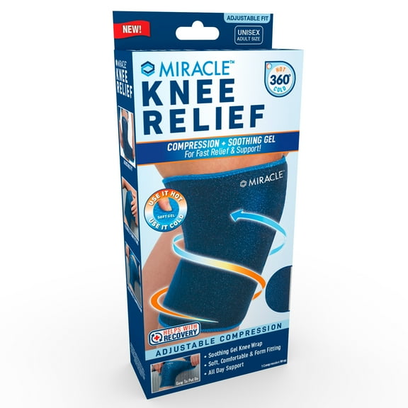 Miracle Knee Relief Gel-Infused Compression Wrap, 360-Degree Knee Support for Men & Women