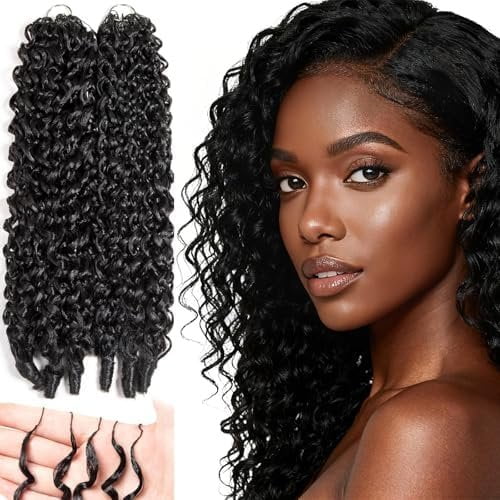 Miracle Knots  Crochet Hair for Black Women 120g 60 Strands 16 Inch Burmese Curly Synthetic Crochet Hair Pre-Separated  Black Synthetic Hair Extensions