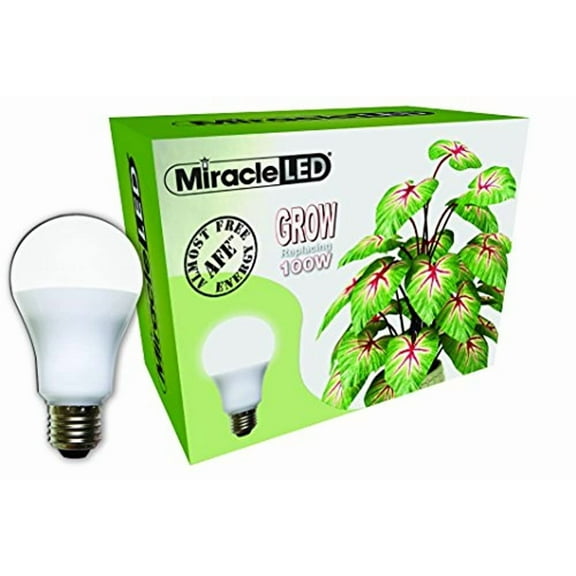 Miracle LED Almost Free Energy 100W Spectrum Grow Lite - Daylight White Full Spectrum LED Indoor Plant Growing Light Bulb for DIY Horticulture, Hydroponics, and Indoor Gardens (604293) Single Pack