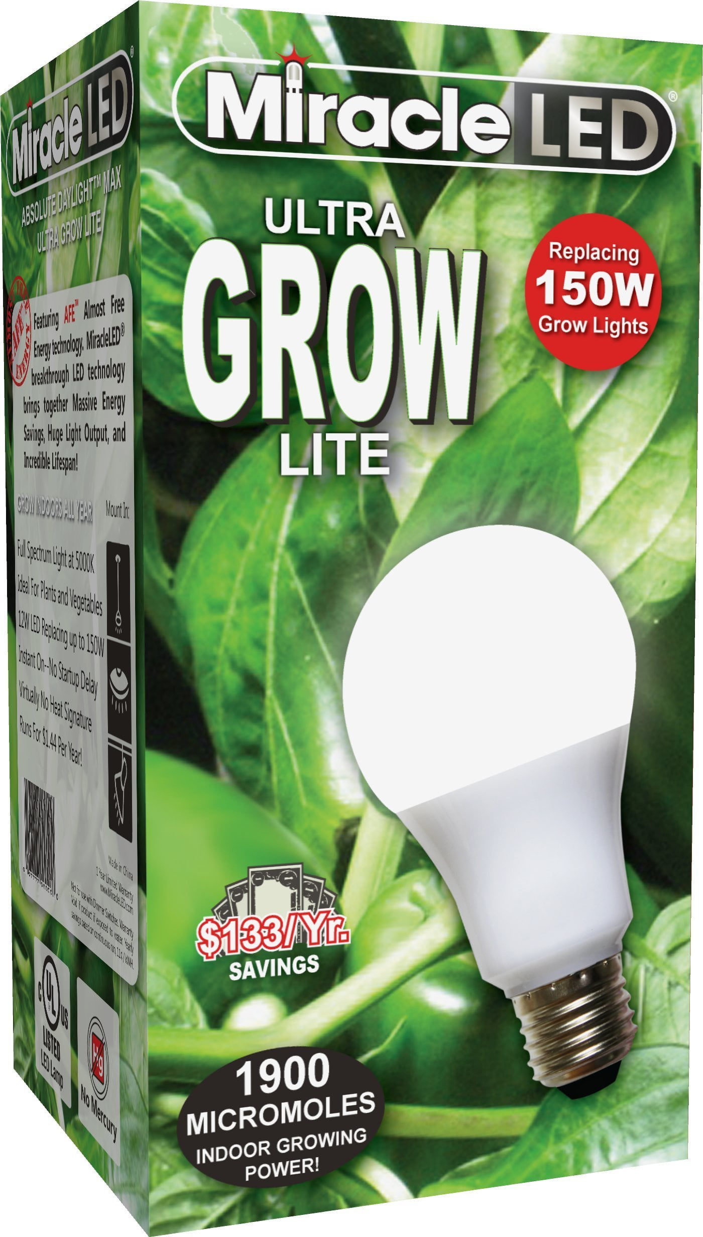 Daylight White Full Spectrum LED Grow Light Bulb