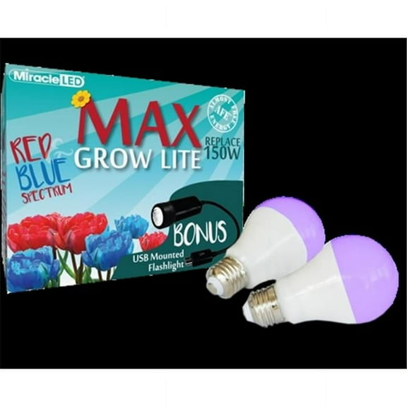 Miracle 604384 LED Max LED Grow Light - Red & Blue - Pack of 2