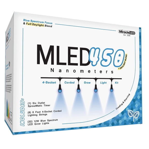 Miracle LED Nanometer 450 Indoor Grow Light Kit Blue Spectrum (8-Pack)