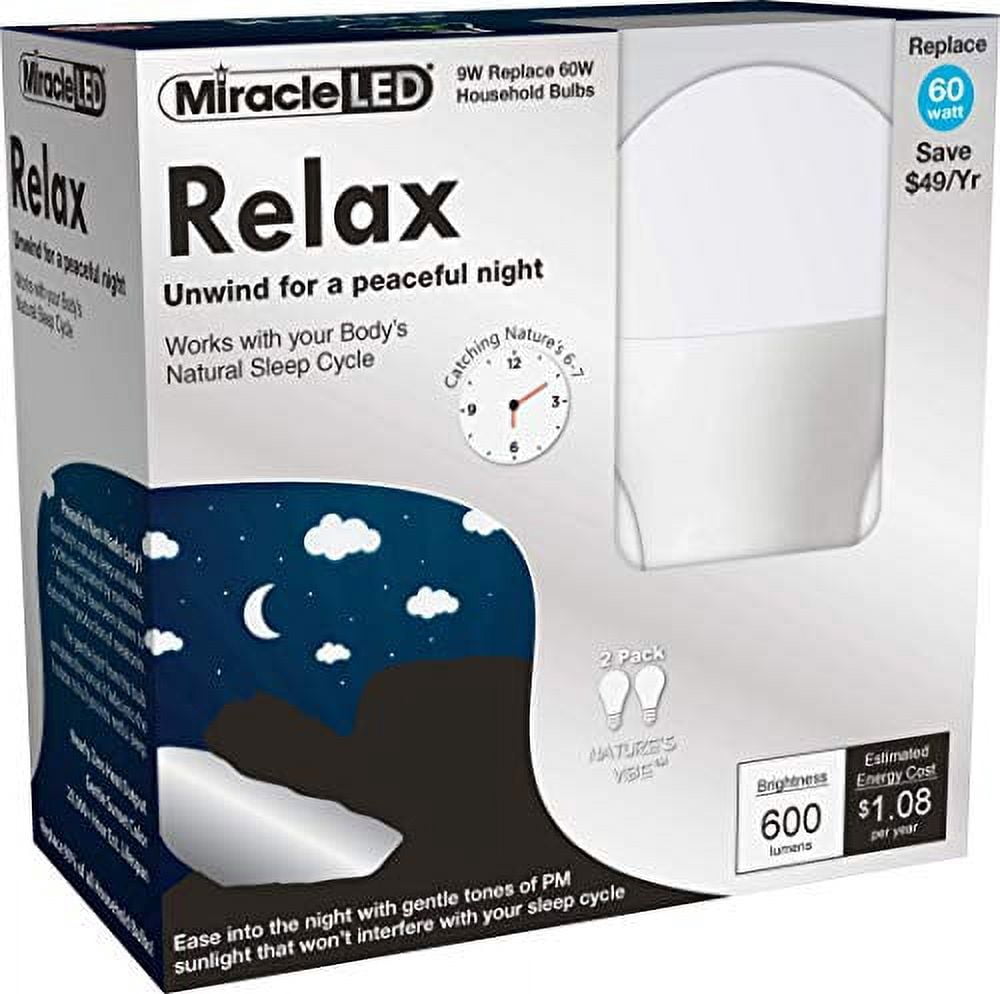 Miracle LED Nature's Vibe Calm Gentle Morning Light Bulbs - 2 Pack, Soft Warm White For Relaxation