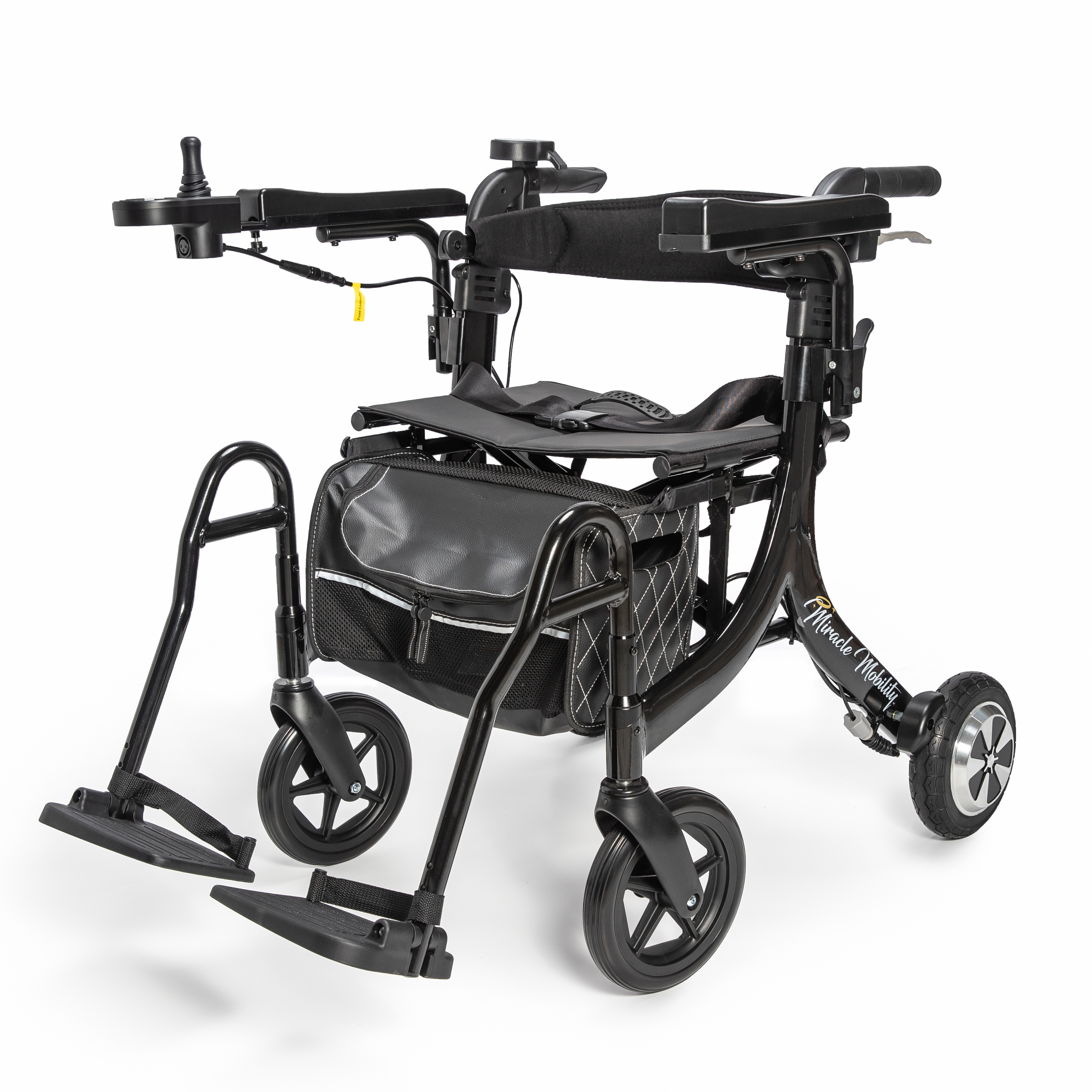 Equate Folding Walker with Wheels, Black