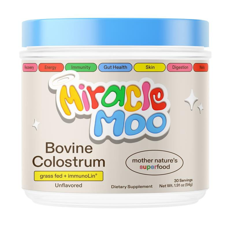 Miracle Moo Colostrum Powder | Unflavored | Grass-fed Colostrum with ...