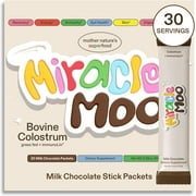 Miracle Moo Milk Chocolate Bovine Colostrum Stick Packets, 30 Count