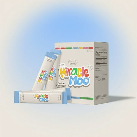 Miracle Moo Unflavored Bovine Colostrum, Stick Packets, 30 Count