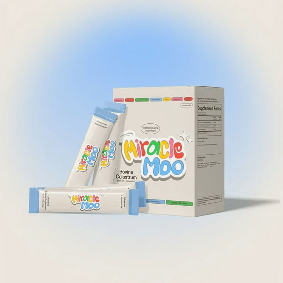 Miracle Moo Unflavored Bovine Colostrum, Stick Packets, 30 Count