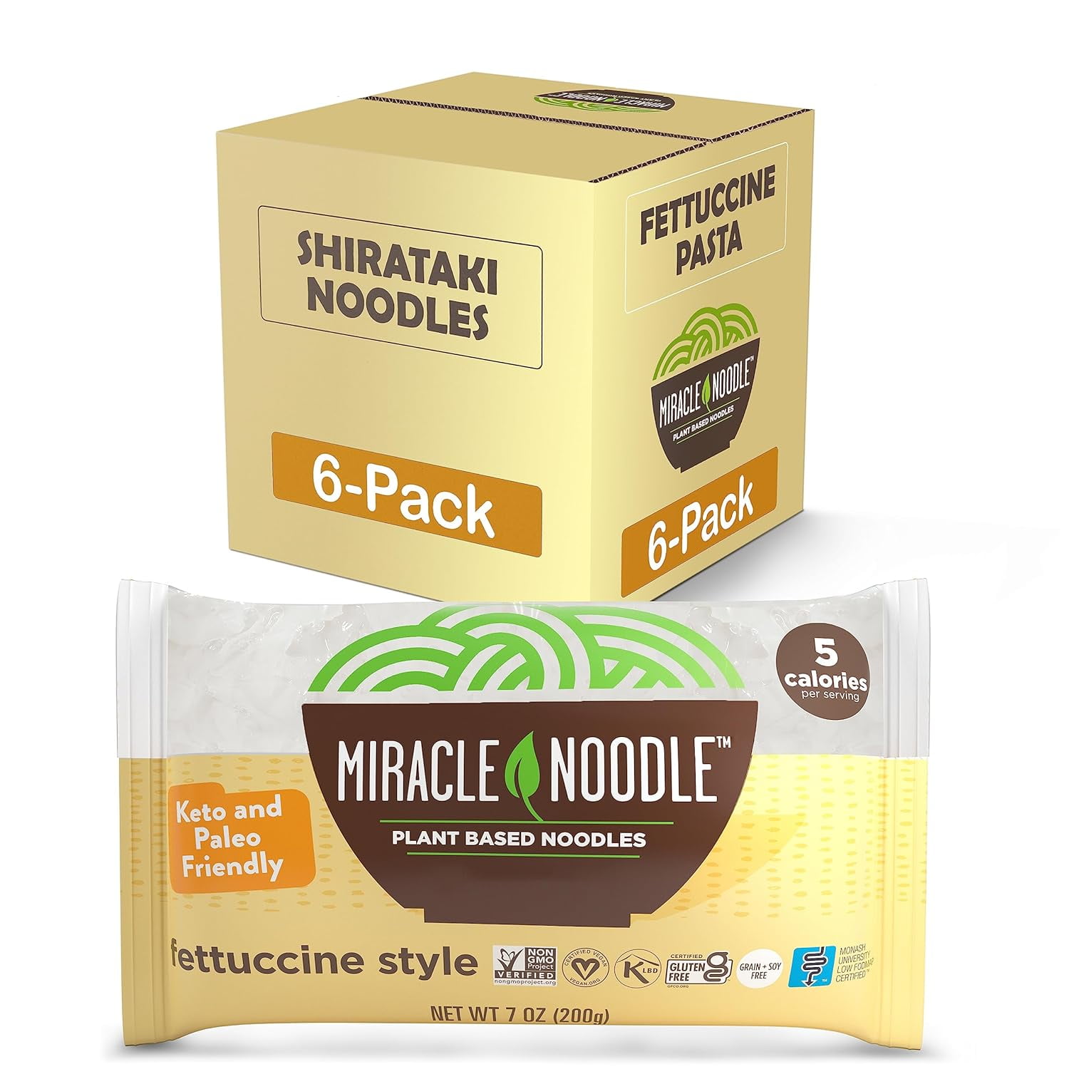 Miracle Noodle Fettuccine Shirataki Noodles Plant Based Konjac